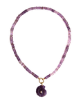 Collier en coquillages violets