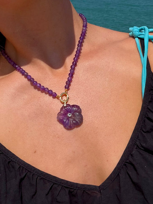 Purple Flower Ketting