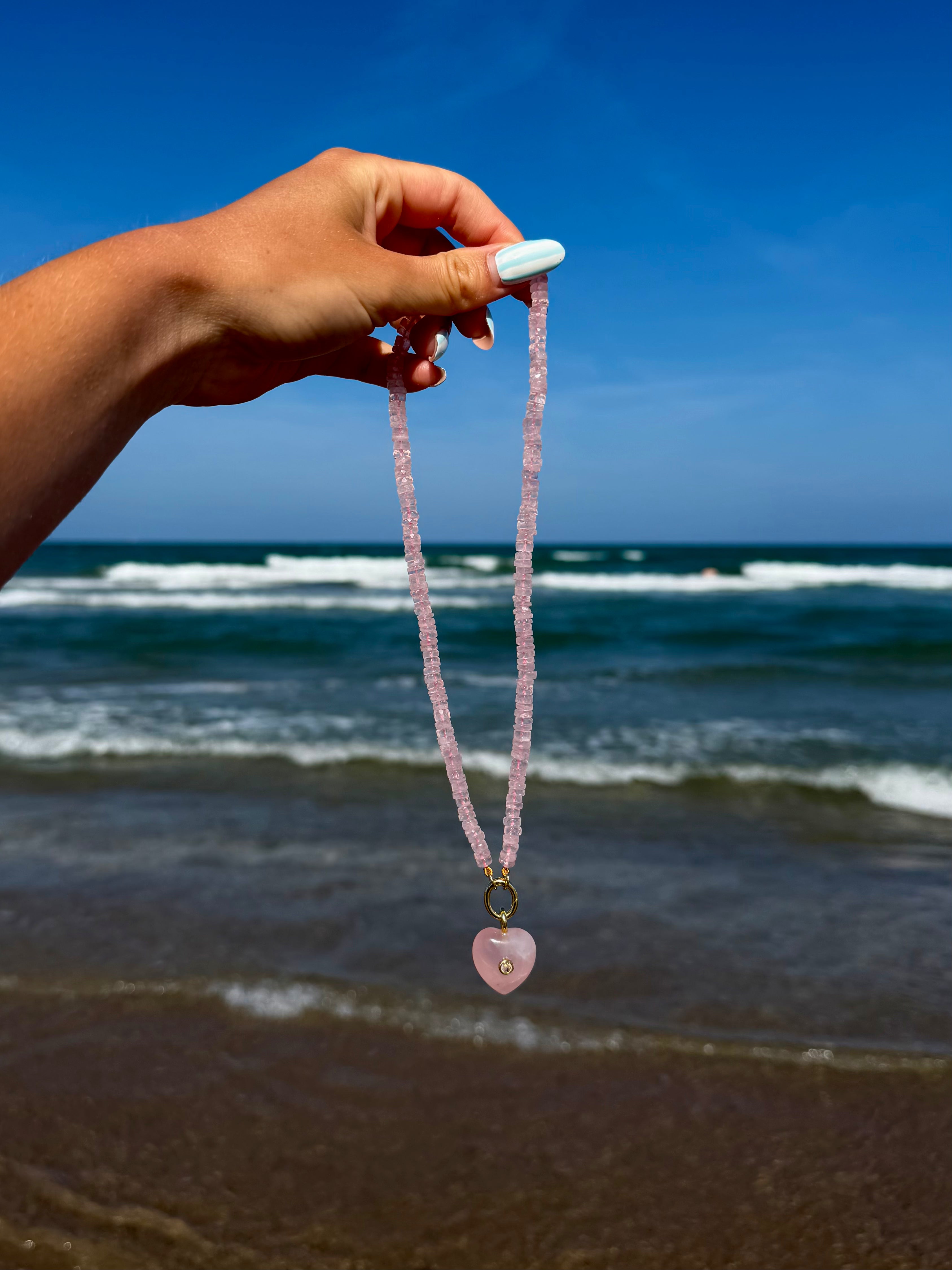 Pink Heart Ketting
