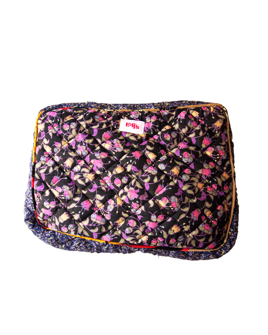 Navy Flower Toilettas Groot