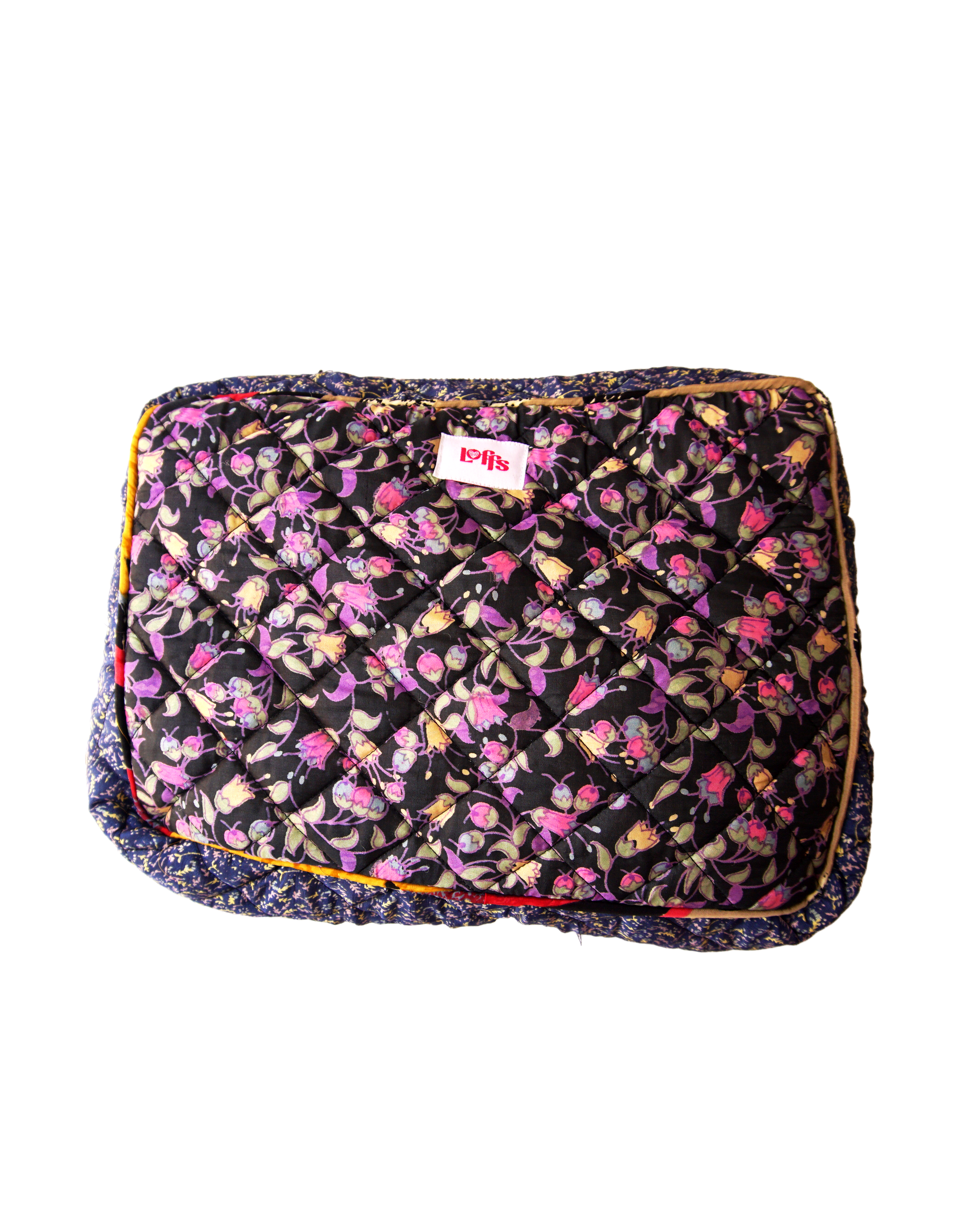 Navy Flower Toilettas Groot
