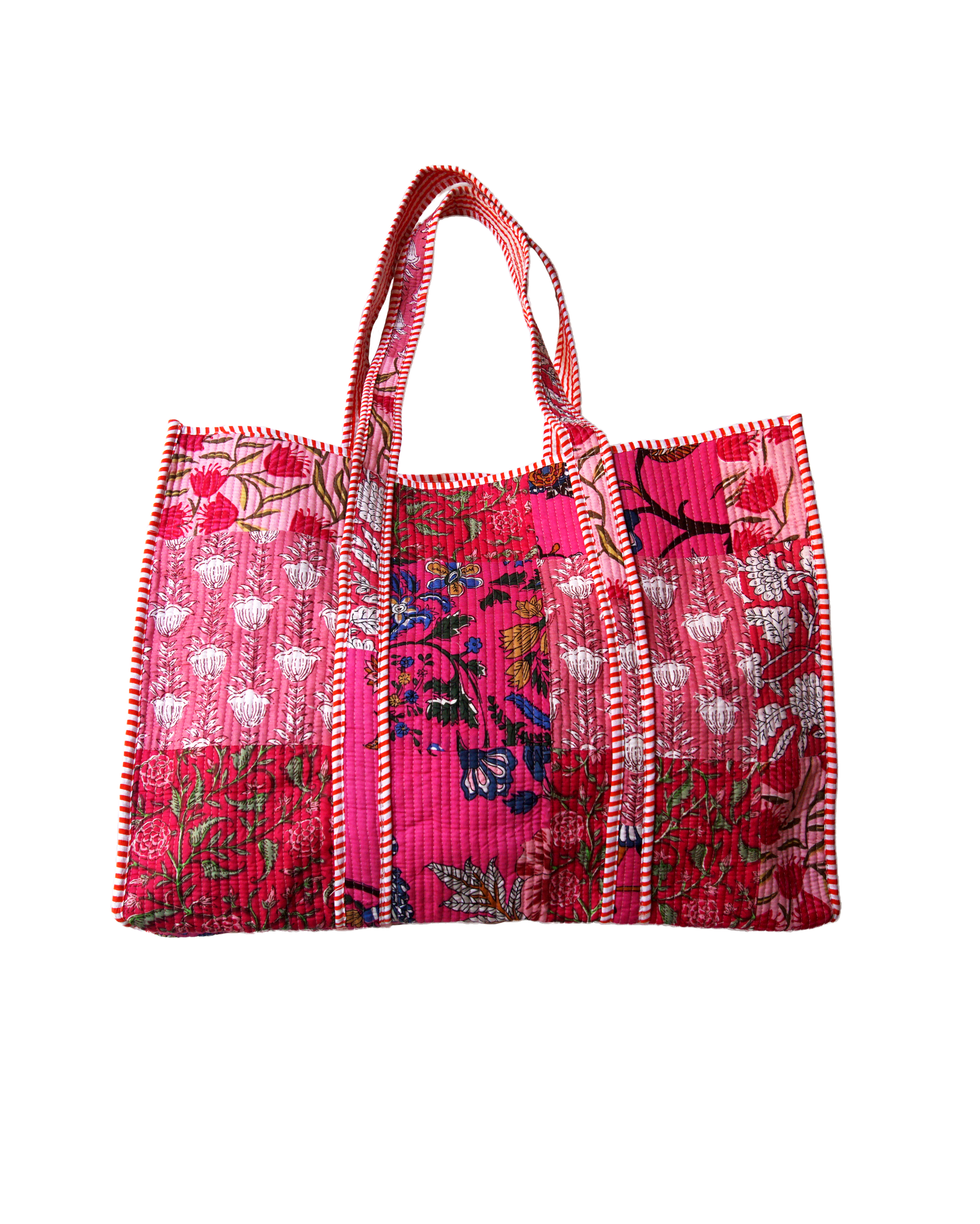 Pink Flowers Shopper